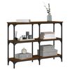 vidaXL Console Table Brown Oak Engineered Wood, Metal