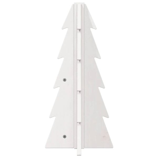 vidaXL Wooden Christmas Tree White Solid pinewood Small