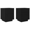 vidaXL Bedside Cabinet 2 pcs Black Oak 17.72 x 15.75 x 21.65 in