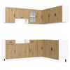 vidaXL Kitchen Cabinet Set Artisan Oak Engineered Wood and Glass Large