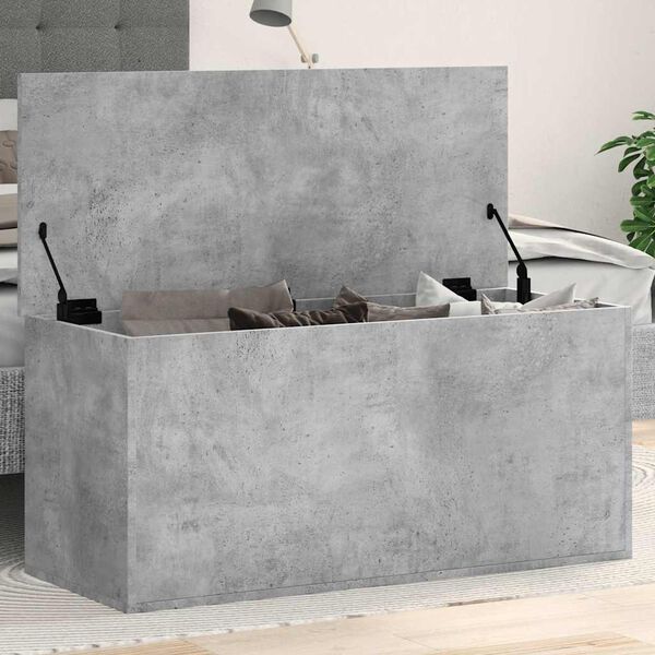 vidaXL Storage Box Concrete Grey Engineered Wood Large Storage Box