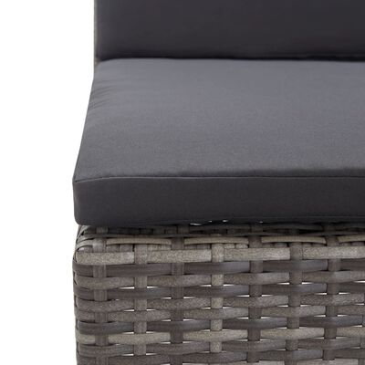 vidaXL 5 Piece Patio Sofa Set with Cushions Poly Rattan Gray