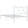 vidaXL Bed Frame White Powder-Coated Steel Single Bed Frame