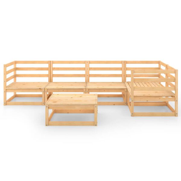 vidaXL Garden Lounge Set Natural Pine Solid Pinewood Medium Modular