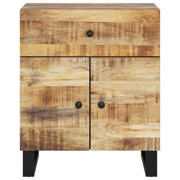 vidaXL Bedside Cabinet Natural wood and black