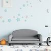 vidaXL Kids Sofa Light Grey Solid Pine Wood, 100% Polyester, Foam Mini