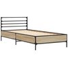 vidaXL Bed Frame Sonoma Oak Engineered wood, Metal, Plywood 35.4x78.7 in