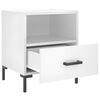 vidaXL Bedside Cabinet Set of 2 High gloss white Engineered wood, Iron