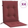 vidaXL Lowback Chair Cushion Set of 4 Melange wine red 100% polyester