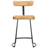 vidaXL Bar Stool Set of 2 Brown and Black Solid Mango Wood and Metal