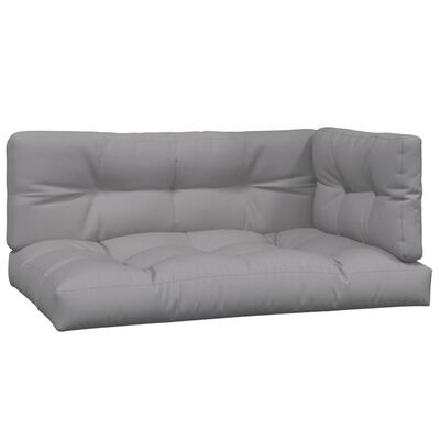vidaXL Pallet Cushions 3 pcs Gray Fabric