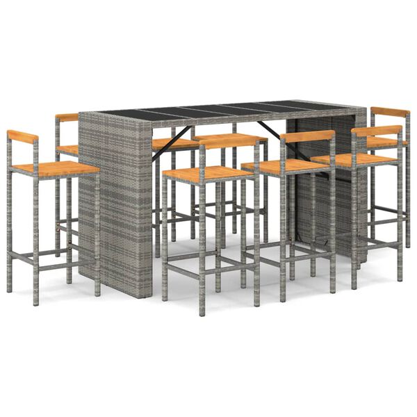 vidaXL Garden Bar Set Grey