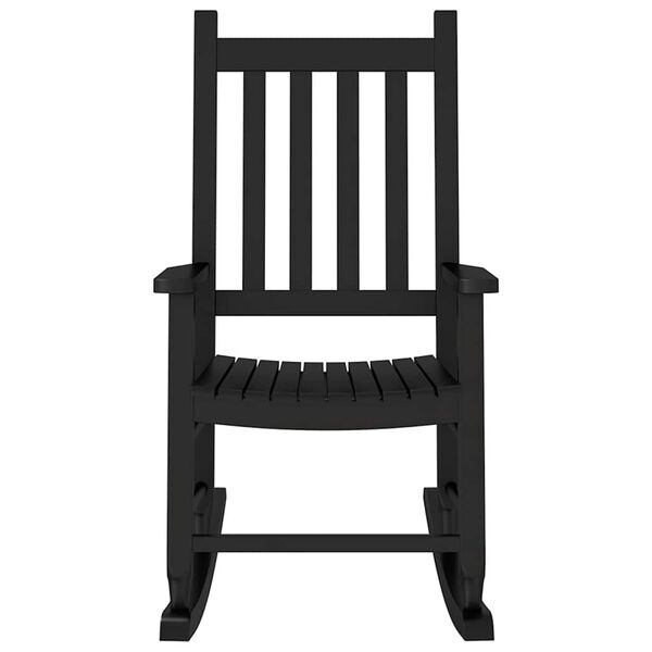 vidaXL Rocking Chair Black Poplar wood Medium-sized Durable
