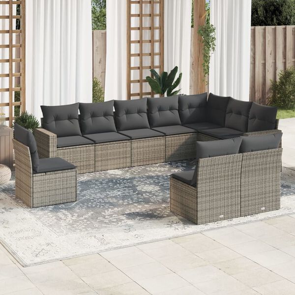 vidaXL Garden Sofa Set Grey, Dark Grey