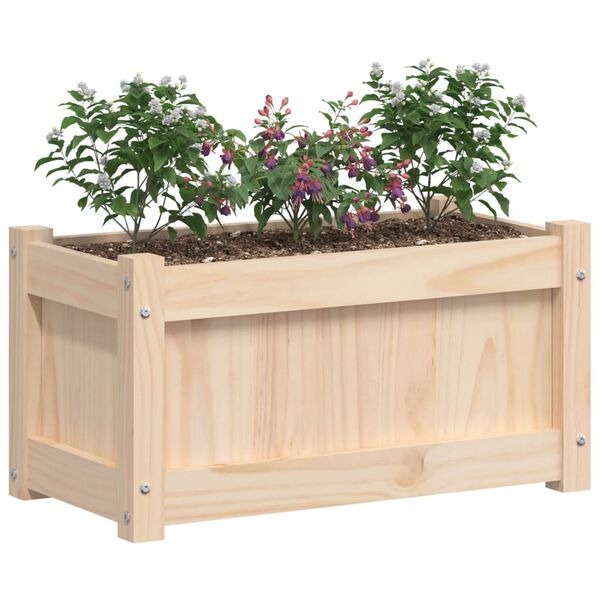 vidaXL Garden Planter Natural wood color Solid pine wood Medium