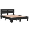 vidaXL Bed Frame Black Engineered wood and metal Full Modern Bed Frame