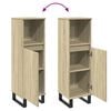 vidaXL Bathroom Cabinet Sonoma Oak Engineered Wood Narrow