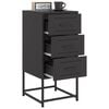 vidaXL Bedside Cabinet Black Steel Medium Bedside Cabinet Rectangular