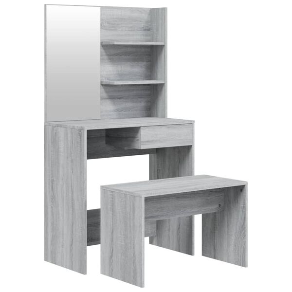 vidaXL Dressing Table Set Grey Sonoma Engineered wood Standard