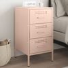 vidaXL Bedside Cabinet Pink Cold-rolled Steel Adjustable Feet