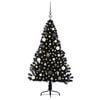 vidaXL Artificial Pre-lit Christmas Tree with 150 LEDs Black 59.1" PVC