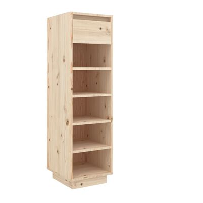 vidaXL Shoe Cabinet 13.4"x11.8"x41.3" Solid Wood Pine
