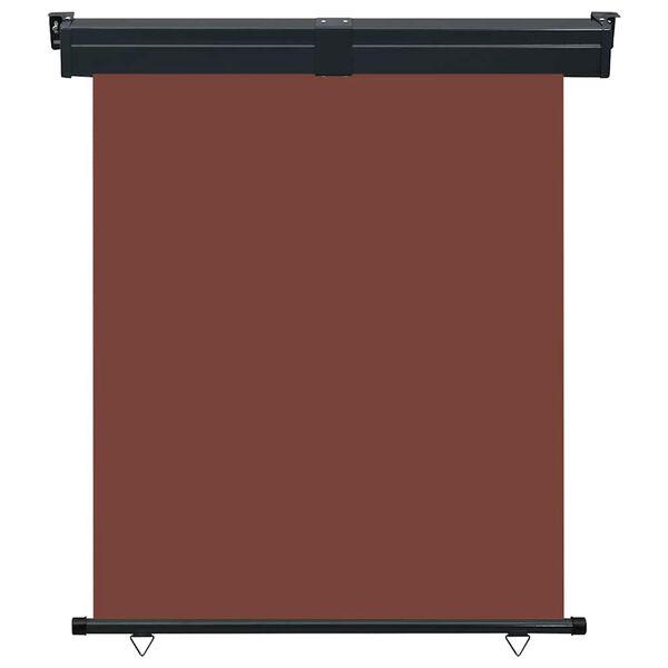 vidaXL Balcony Side Awning Brown Steel 57.1 x 98.4 in Retractable