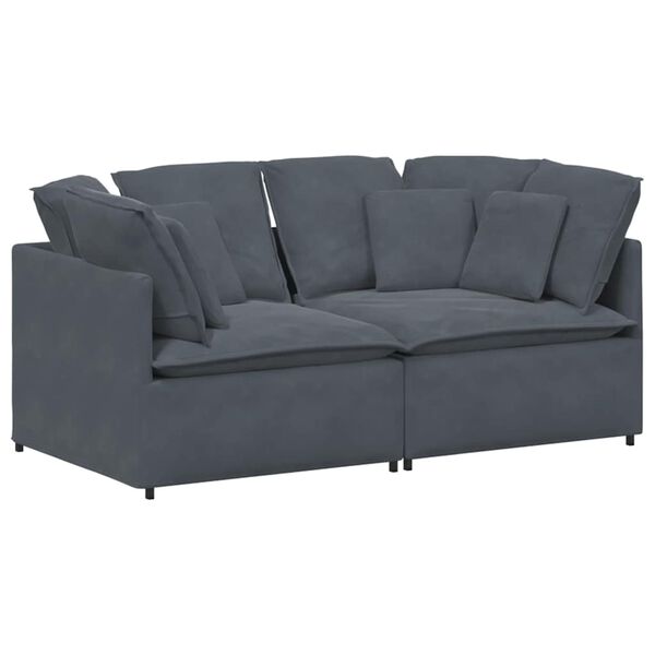 vidaXL Modular Sofa Dark Grey Velvet, Metal, Foam Oversized Modular