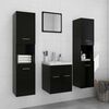 vidaXL Bathroom Furniture Set Black Engineered wood Medium Storage
