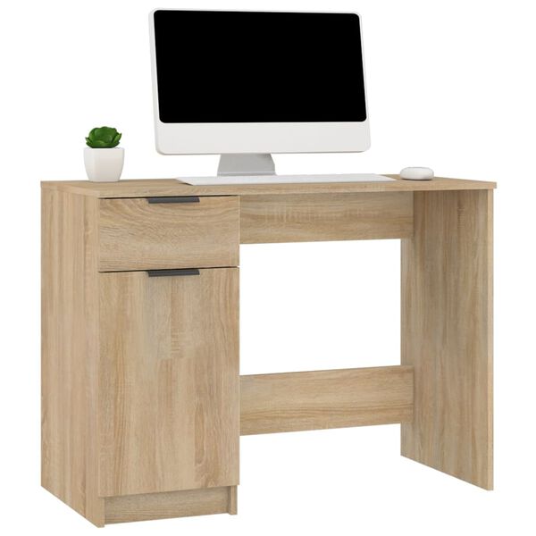 vidaXL Desk Sonoma Oak Engineered Wood 39.4x19.7x29.5 in Desk