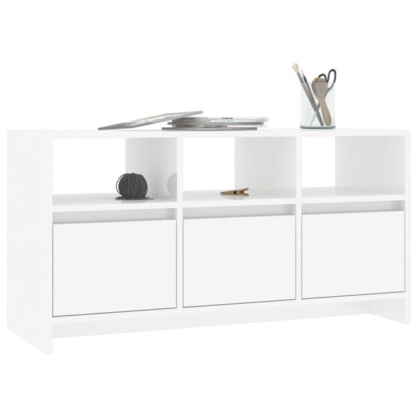 vidaXL TV Stand High Gloss White 40.2"x14.8"x20.7" Engineered Wood