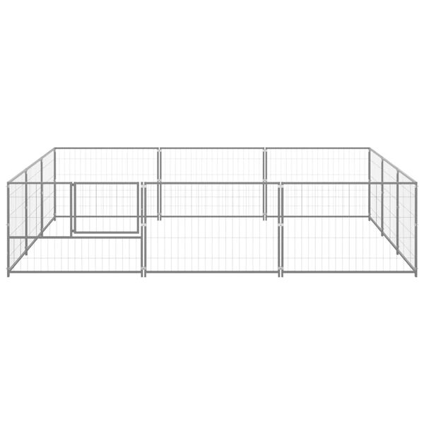 vidaXL Dog Kennel Silver Steel 96.9 sq ft Durable Dog Kennel
