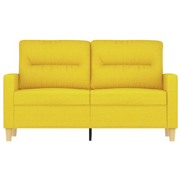 vidaXL 2-seater Sofa Light Yellow Fabric (100% polyester), metal, textilene