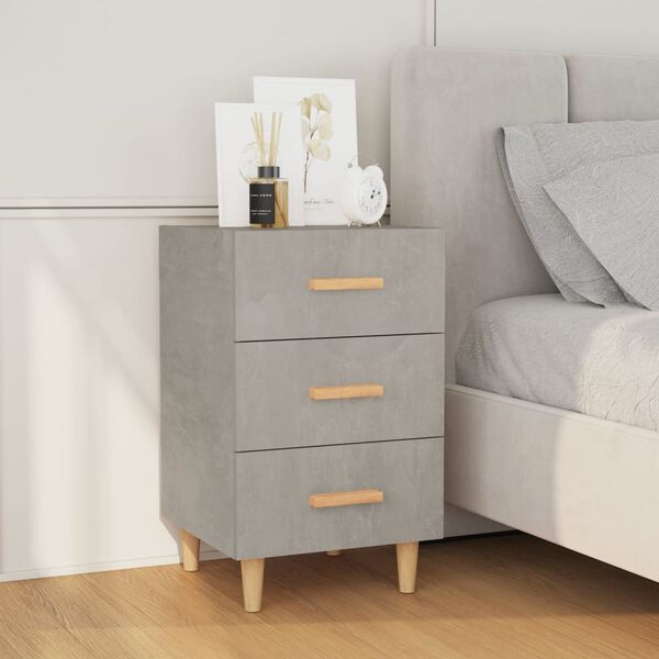vidaXL Bedside Cabinet Concrete Gray Engineered Wood Medium