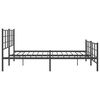 vidaXL Bed Frame Black Steel Double Bed Frame Rectangular Modern