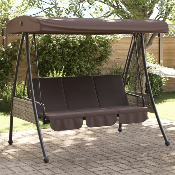 vidaXL Garden Swing Bench Coffee Brown