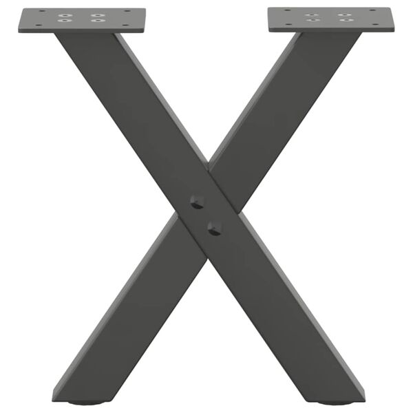 vidaXL Coffee Table Leg Set of 2 Anthracite Powder-coated Steel Medium