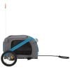 vidaXL Pet Bike Trailer Blue and Grey Oxford Fabric, Iron, PVC