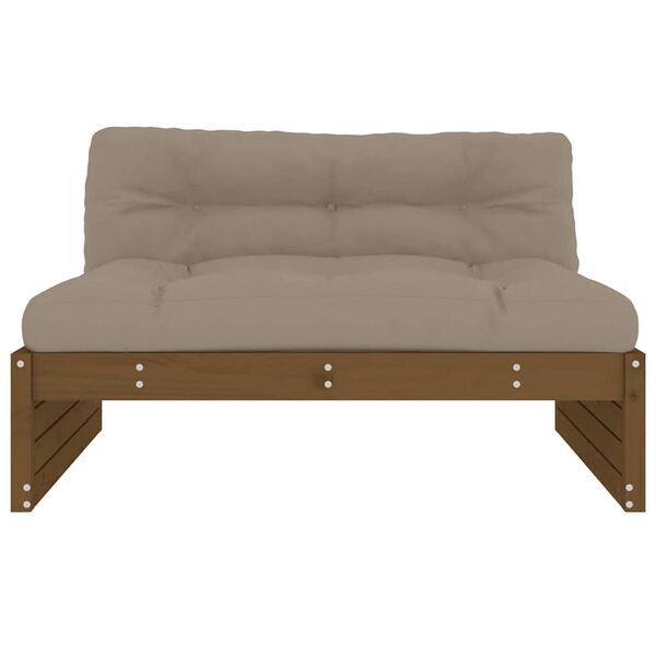vidaXL Middle Sofa Honey brown, Taupe