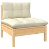 vidaXL Garden Lounge Set Cream Solid pine wood, fabric (100% polyester)