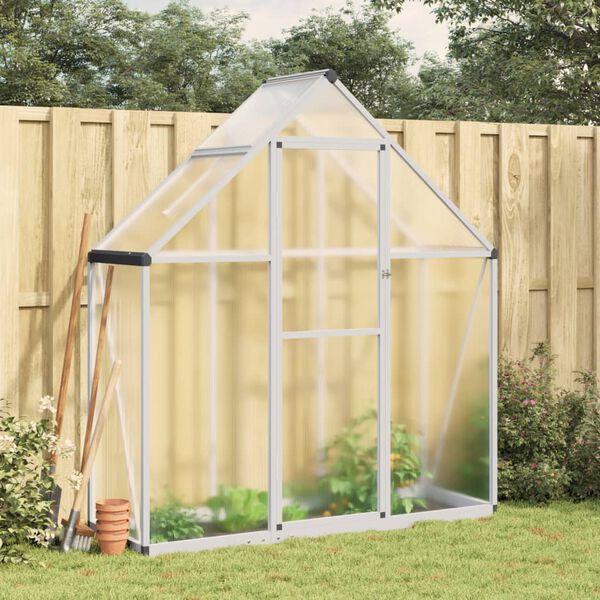 vidaXL Greenhouse Silver and Transparent