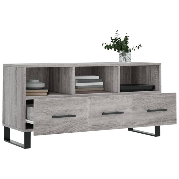 vidaXL TV Cabinet Grey Sonoma Engineered wood, Iron Medium TV Cabinet