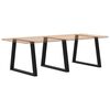 vidaXL Dining Table Leg Set of 3 Black Powder-Coated Steel Medium
