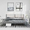 vidaXL Bed Frame Black Powder-Coated Steel Full Bed Frame Rectangular