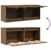 vidaXL Wall Cabinet Set of 2 Honey brown Solid pinewood