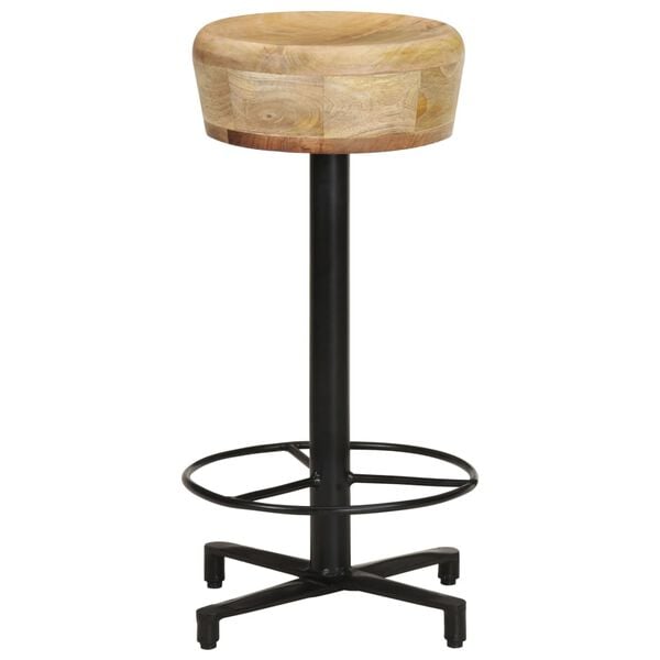 vidaXL Bar Stool Set of 2 Natural Wood and Black