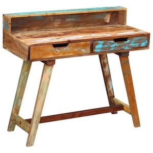 vidaXL Desk Multicolor Solid reclaimed wood 39.4x17.7x35.4 in Desk