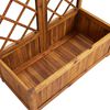 vidaXL Raised Bed with Trellis 31.5"x15"x59.1" Solid Acacia Wood