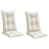 vidaXL Highback Chair Cushion Set of 2 Melange cream Polyester