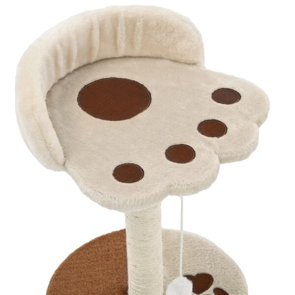 vidaXL Cat Tree Beige and Brown Particle board Compact Great Design